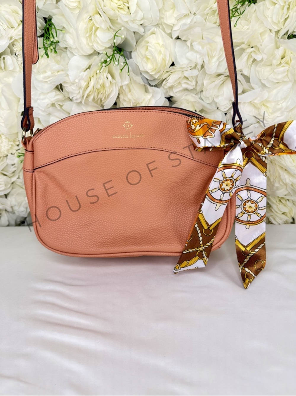 👜 Nanette Lepore Tan Pebbled Faux Leather Crossbody / Clutch - Picture 4 of 14